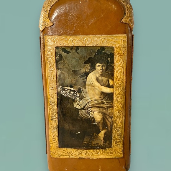 Vintage Leather Wrapped Decanter Made in Spain - Picture 7 of 11